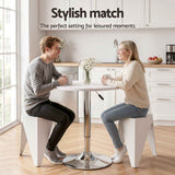 Darrahopens Furniture > Bar Stools & Chairs > Table & Bar Stools Artiss Bar Stools and Table Set 3PCS Dining Desk Kitchen Chairs Cafe Pub White