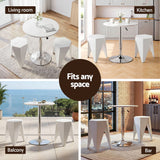 Darrahopens Furniture > Bar Stools & Chairs > Table & Bar Stools Artiss Bar Stools and Table Set 3PCS Dining Desk Kitchen Chairs Cafe Pub White