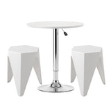 Darrahopens Furniture > Bar Stools & Chairs > Table & Bar Stools Artiss Bar Stools and Table Set 3PCS Dining Desk Kitchen Chairs Cafe Pub White