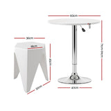 Darrahopens Furniture > Bar Stools & Chairs > Table & Bar Stools Artiss Bar Stools and Table Set 3PCS Dining Desk Kitchen Chairs Cafe Pub White