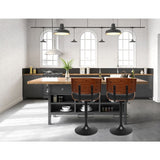 Darrahopens Furniture > Bar Stools & Chairs > Table & Bar Stools Artiss Bar Stools X3 Kitchen Counter Chair Gas Lift Swivel PU Cherry All Black In Australia - Darrahopens