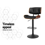 Darrahopens Furniture > Bar Stools & Chairs > Table & Bar Stools Artiss Bar Stools X3 Kitchen Counter Chair Gas Lift Swivel PU Cherry All Black In Australia - Darrahopens
