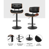 Artiss Bar Stools X3 Kitchen Counter Chair Gas Lift Swivel PU Cherry All Black In Australia - Darrahopens