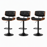 Darrahopens Furniture > Bar Stools & Chairs > Table & Bar Stools Artiss Bar Stools X3 Kitchen Counter Chair Gas Lift Swivel PU Cherry All Black In Australia - Darrahopens