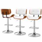 Darrahopens Furniture > Bar Stools & Chairs > Table & Bar Stools Artiss Bar Stools X3 Kitchen Counter Chair Gas Lift Swivel PU Cherry White In Australia - Darrahopens