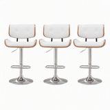 Darrahopens Furniture > Bar Stools & Chairs > Table & Bar Stools Artiss Bar Stools X3 Kitchen Counter Chair Gas Lift Swivel PU Cherry White In Australia - Darrahopens