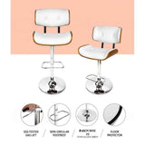 Artiss Bar Stools X3 Kitchen Counter Chair Gas Lift Swivel PU Cherry White In Australia - Darrahopens