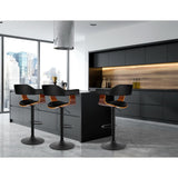 Darrahopens Furniture > Bar Stools & Chairs > Table & Bar Stools Artiss Bar Stools X3 Kitchen Counter Chair Gas Lift Swivel PU Selina All Black In Australia - Darrahopens