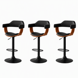 Darrahopens Furniture > Bar Stools & Chairs > Table & Bar Stools Artiss Bar Stools X3 Kitchen Counter Chair Gas Lift Swivel PU Selina All Black In Australia - Darrahopens