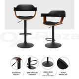 Artiss Bar Stools X3 Kitchen Counter Chair Gas Lift Swivel PU Selina All Black In Australia - Darrahopens
