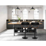 Artiss Bar Stools X3 Kitchen Counter Chair Gas Lift Swivel PU Selina All Black In Australia - Darrahopens