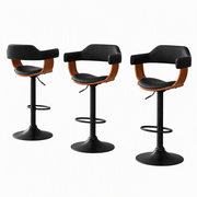 Darrahopens Furniture > Bar Stools & Chairs > Table & Bar Stools Artiss Bar Stools X3 Kitchen Counter Chair Gas Lift Swivel PU Selina All Black In Australia - Darrahopens