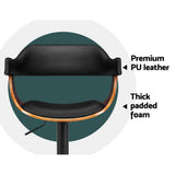 Darrahopens Furniture > Bar Stools & Chairs > Table & Bar Stools Artiss Bar Stools X3 Kitchen Counter Chair Gas Lift Swivel PU Selina All Black In Australia - Darrahopens