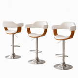 Artiss Bar Stools X3 Kitchen Counter Chair Gas Lift Swivel PU Selina White In Australia - Darrahopens
