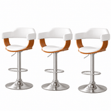 Artiss Bar Stools X3 Kitchen Counter Chair Gas Lift Swivel PU Selina White In Australia - Darrahopens