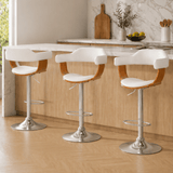 Darrahopens Furniture > Bar Stools & Chairs > Table & Bar Stools Artiss Bar Stools X3 Kitchen Counter Chair Gas Lift Swivel PU Selina White In Australia - Darrahopens