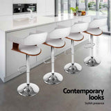 Artiss Bar Stools X3 Kitchen Counter Chair Gas Lift Swivel PU Selina White In Australia - Darrahopens