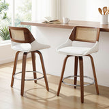 Darrahopens Furniture > Bar Stools & Chairs > Table & Bar Stools Artiss Wooden Bar Stools Set of 2 Swivel Kitchen Counter Stool Chair 60cm Seat Height