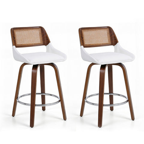 Darrahopens Furniture > Bar Stools & Chairs > Table & Bar Stools Artiss Wooden Bar Stools Set of 2 Swivel Kitchen Counter Stool Chair 60cm Seat Height