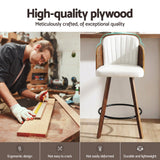Darrahopens Furniture > Bar Stools & Chairs > Table & Bar Stools Artiss Wooden Bar Stools Swivel Kitchen Counter Stool Chair 58cm Seat Height