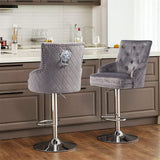 Darrahopens Furniture > Bar Stools & Chairs > Table & Bar Stools Elegant Swivel Bar Stool Velvet Airlift Counter Height Bar Kitchen Dining Chair