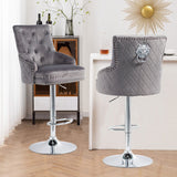 Darrahopens Furniture > Bar Stools & Chairs > Table & Bar Stools Elegant Swivel Bar Stool Velvet Airlift Counter Height Bar Kitchen Dining Chair