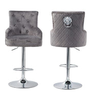 Darrahopens Furniture > Bar Stools & Chairs > Table & Bar Stools Elegant Swivel Bar Stool Velvet Airlift Counter Height Bar Kitchen Dining Chair