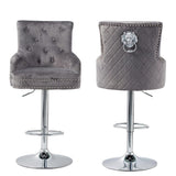 Darrahopens Furniture > Bar Stools & Chairs > Table & Bar Stools Elegant Swivel Bar Stool Velvet Airlift Counter Height Bar Kitchen Dining Chair