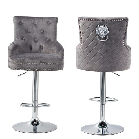Darrahopens Furniture > Bar Stools & Chairs > Table & Bar Stools Elegant Swivel Bar Stool Velvet Airlift Counter Height Bar Kitchen Dining Chair