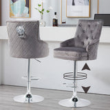 Darrahopens Furniture > Bar Stools & Chairs > Table & Bar Stools Elegant Swivel Bar Stool Velvet Airlift Counter Height Bar Kitchen Dining Chair