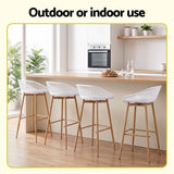 Darrahopens Furniture > Bar Stools & Chairs > Table & Bar Stools Gardeon 4-Piece Outdoor Bar Stools Plastic Metal Dining Chair Balcony White In Australia - Darrahopens