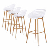 Darrahopens Furniture > Bar Stools & Chairs > Table & Bar Stools Gardeon 4-Piece Outdoor Bar Stools Plastic Metal Dining Chair Balcony White In Australia - Darrahopens