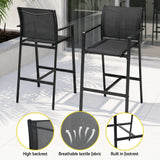 Darrahopens Furniture > Bar Stools & Chairs > Table & Bar Stools Gardeon 7PCS Outdoor Bar Set Stools Dining Chairs Table Patio Steel Bistro Set Black