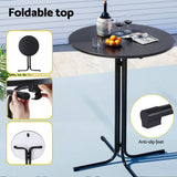 Darrahopens Furniture > Bar Stools & Chairs > Table & Bar Stools Gardeon Outdoor Bar Table Round Folding Desk Top 109cm Patio Furniture Black
