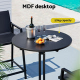 Darrahopens Furniture > Bar Stools & Chairs > Table & Bar Stools Gardeon Outdoor Bar Table Round Folding Desk Top 109cm Patio Furniture Black