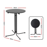 Darrahopens Furniture > Bar Stools & Chairs > Table & Bar Stools Gardeon Outdoor Bar Table Round Folding Desk Top 109cm Patio Furniture Black