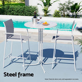 Darrahopens Furniture > Bar Stools & Chairs > Table & Bar Stools Gardeon Outdoor Bar Table Round Folding Desk Top 109cm Patio Furniture White