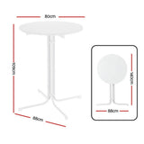 Darrahopens Furniture > Bar Stools & Chairs > Table & Bar Stools Gardeon Outdoor Bar Table Round Folding Desk Top 109cm Patio Furniture White