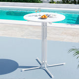 Darrahopens Furniture > Bar Stools & Chairs > Table & Bar Stools Gardeon Outdoor Bar Table Round Folding Desk Top 109cm Patio Furniture White