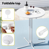 Darrahopens Furniture > Bar Stools & Chairs > Table & Bar Stools Gardeon Outdoor Bar Table Round Folding Desk Top 109cm Patio Furniture White