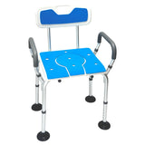 Darrahopens Furniture > Bar Stools & Chairs > Table & Bar Stools Orthonica Height-Adjustable Aluminium Commode Shower Chair with Armrests Backrest Armrests Soft Stool Seat Aid