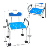 Darrahopens Furniture > Bar Stools & Chairs > Table & Bar Stools Orthonica Height-Adjustable Aluminium Commode Shower Chair with Armrests Backrest Armrests Soft Stool Seat Aid