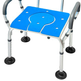 Darrahopens Furniture > Bar Stools & Chairs > Table & Bar Stools Orthonica Height-Adjustable Aluminium Commode Shower Chair with Armrests Backrest Armrests Soft Stool Seat Aid