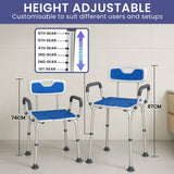 Darrahopens Furniture > Bar Stools & Chairs > Table & Bar Stools Orthonica Height-Adjustable Aluminium Commode Shower Chair with Armrests Backrest Armrests Soft Stool Seat Aid