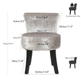 Darrahopens Furniture > Bar Stools & Chairs > Table & Bar Stools Round Vanity Stool with Padded Seat and Backrest