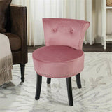 Darrahopens Furniture > Bar Stools & Chairs > Table & Bar Stools Round Vanity Stool with Padded Seat and Backrest