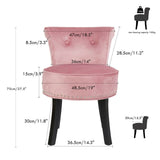 Darrahopens Furniture > Bar Stools & Chairs > Table & Bar Stools Round Vanity Stool with Padded Seat and Backrest
