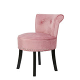 Darrahopens Furniture > Bar Stools & Chairs > Table & Bar Stools Round Vanity Stool with Padded Seat and Backrest