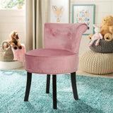Darrahopens Furniture > Bar Stools & Chairs > Table & Bar Stools Round Vanity Stool with Padded Seat and Backrest
