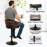 Darrahopens Furniture > Bar Stools & Chairs > Table & Bar Stools Sarantino Set Of 2 Bentwood Walnut Barstool Adjustable Height Swivel Footrest